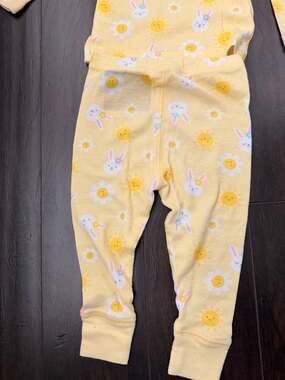 Garanimals Originals Baby Girls 12M Yellow Sun Daisy Bunny 2-Piece Snug-Fit Paja